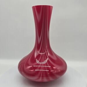VTG Swirl Art Glass Bud Vase Hand Blown Decorative Mid Century Home Decor MCM